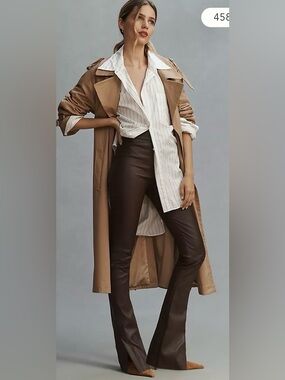 Lamarque Dawn Split-Hem Stretch Leather Pants